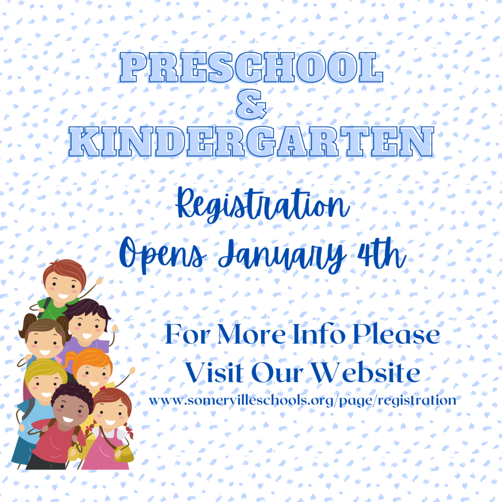 This is an image depicting Preschool and Kindergarten registration beginning January 4th.