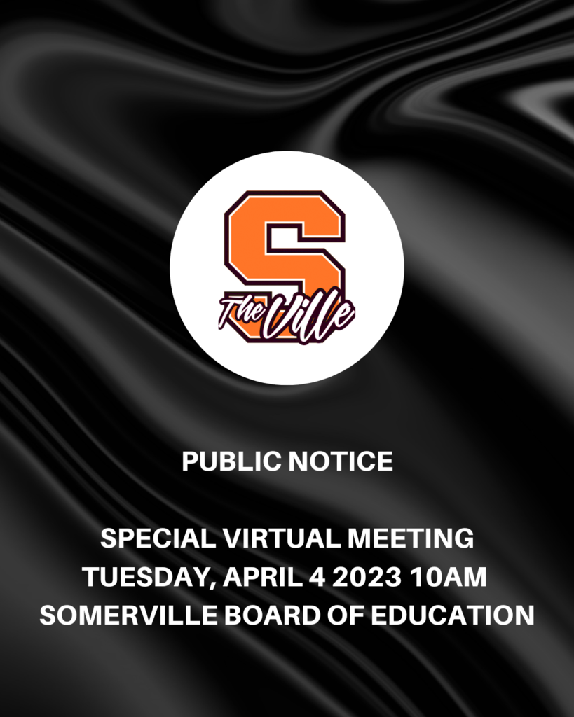 This is a notice for the public about the special virtual meeting for the board of education